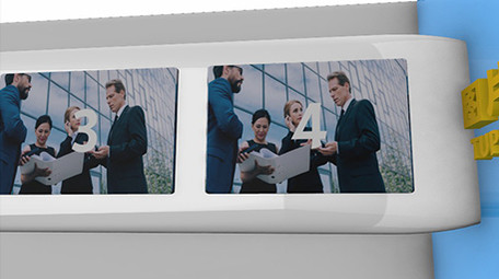 三维蓝色简洁商务图片展示