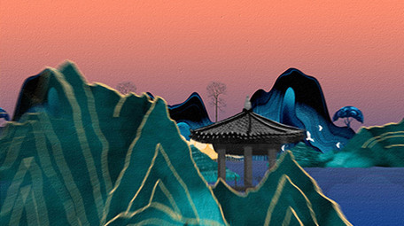 大气景点水墨鎏金片头AE模板