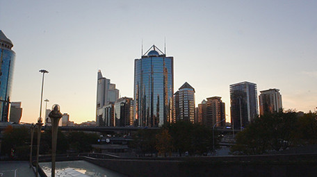 北京国贸日出时分延时摄影