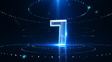 蓝色水晶材质十秒倒计时开场