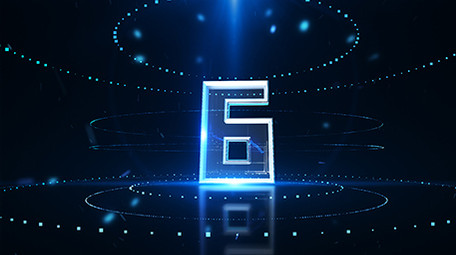 蓝色水晶材质十秒倒计时开场