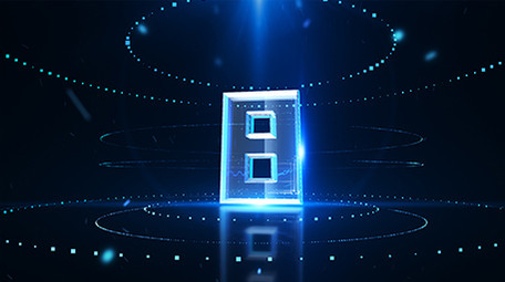 蓝色水晶材质十秒倒计时开场