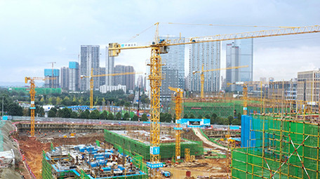 建筑工地吊塔工作视频素材4K实拍