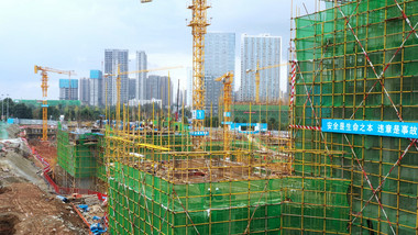 建筑工地吊塔工作视频素材4K实拍