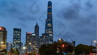 4k上海地标环球金融中心车流日转夜延时