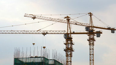 8K实拍建筑工地吊塔工作延时摄影