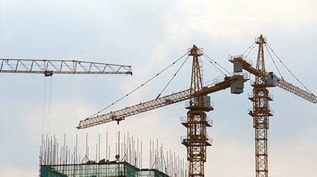 8K实拍建筑工地吊塔工作延时摄影