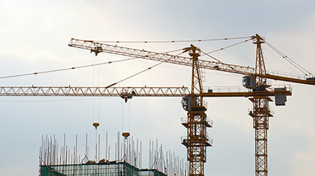 8K实拍建筑工地吊塔工作延时摄影