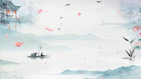 国潮复古水墨棉麻古风高雅背景视频