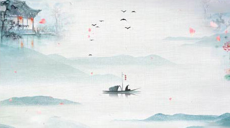 国潮复古水墨棉麻古风高雅背景视频