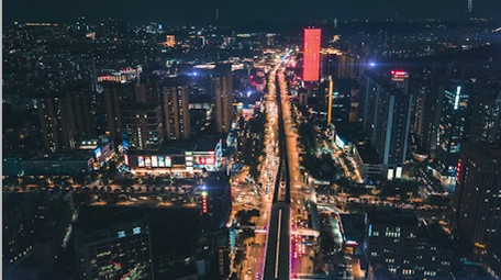 震撼科技光线城市透视跟踪ae模板