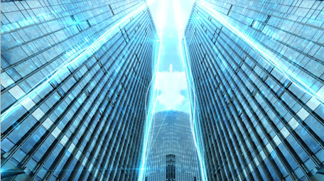 震撼科技光线城市透视跟踪ae模板