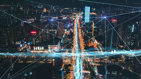 震撼科技光线城市透视跟踪ae模板