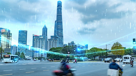 震撼科技光线城市透视跟踪ae模板