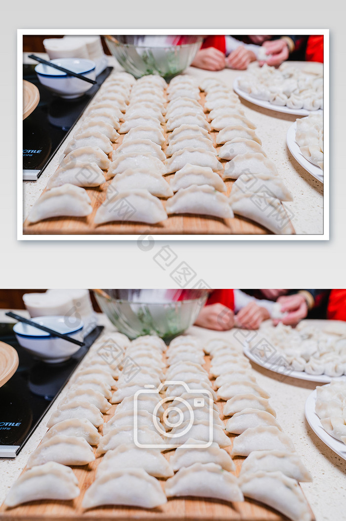 新年饺子成品展示摄影图片图片