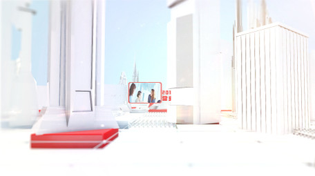 大气白色玻璃质感科技数据图文AE模板