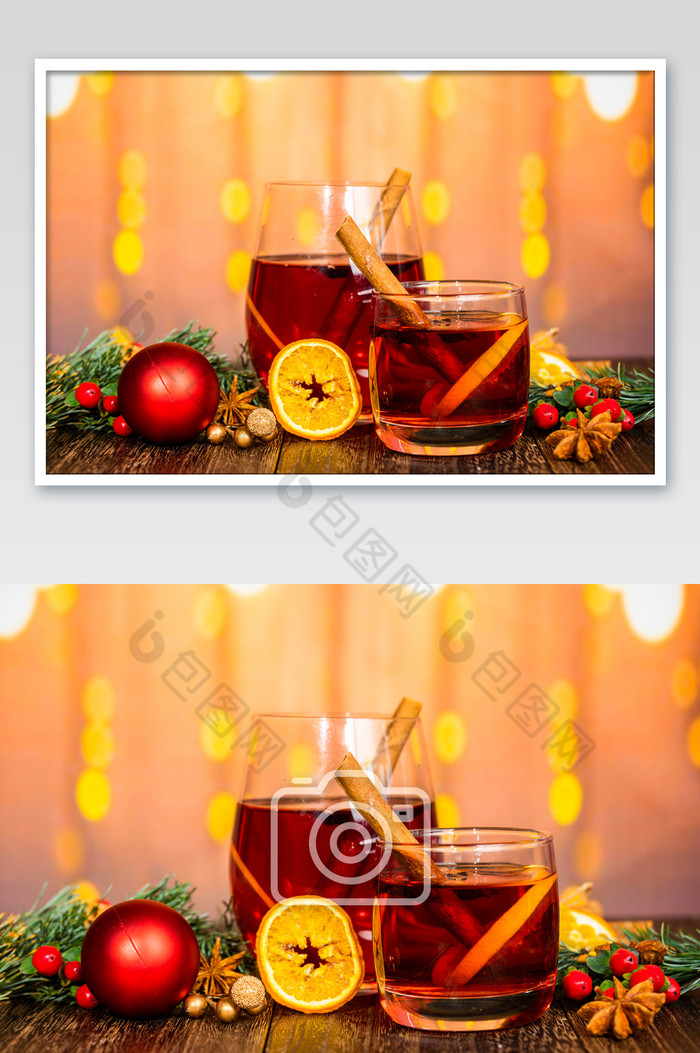 圣诞红酒背景装饰图片图片