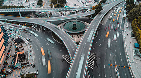 重庆菜园坝立交桥车流繁忙交通延时素材