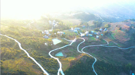 4K航拍夕阳农村风貌田园<strong>乡村</strong>视频素材