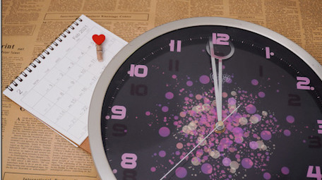 时钟闹钟日子特写