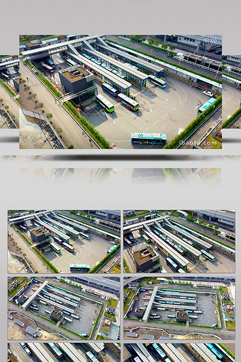 4K航拍新能源公交充电站视频素材图片