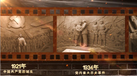 党史100周年历史回顾照片墙AE模板