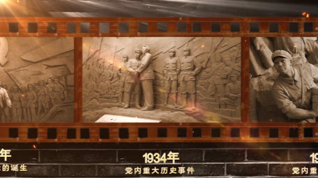 党史100周年历史回顾照片墙AE模板