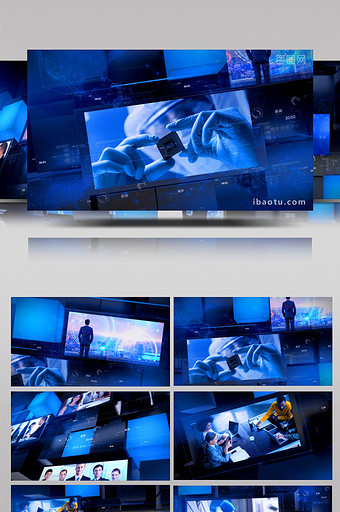 蓝色立方空间科技资讯频道包装片头AE模板图片