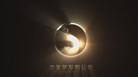 电影质感金色LOGO片头AE模板