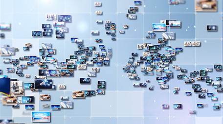 简约商务企业照片墙出LOGO片头AE模板