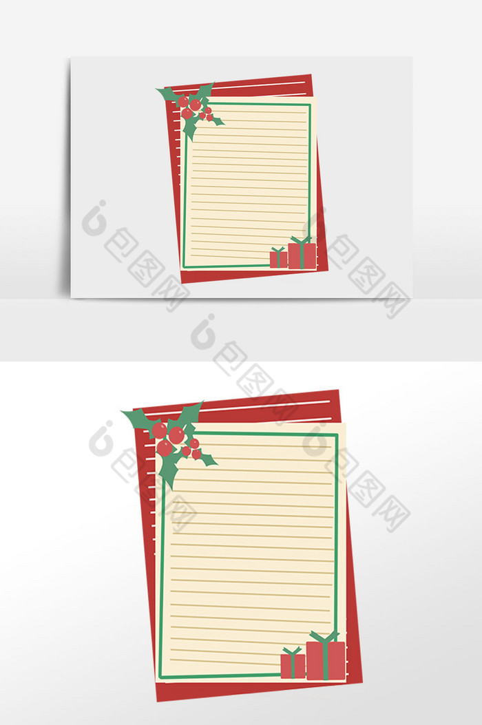 圣诞节浆果装饰信笺图片图片