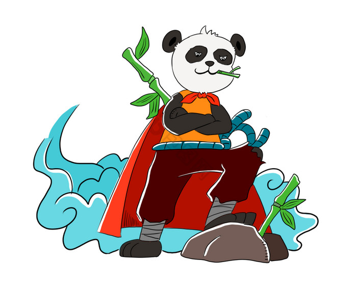 动物熊猫插画