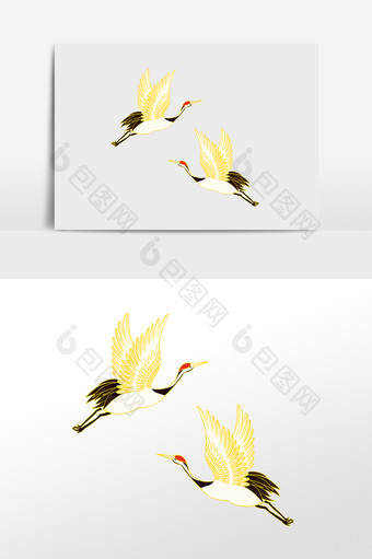 国潮动物仙鹤大鸟飞翔图片
