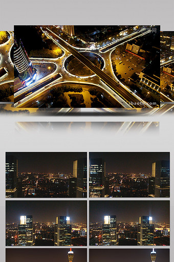 大气郑州夜景航拍延时素材图片