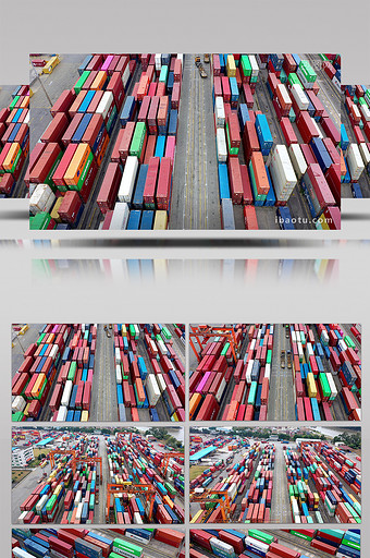 4K航拍南海国际货柜码头视频素材图片