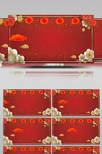 简约红色元旦节日背景AE模板图片