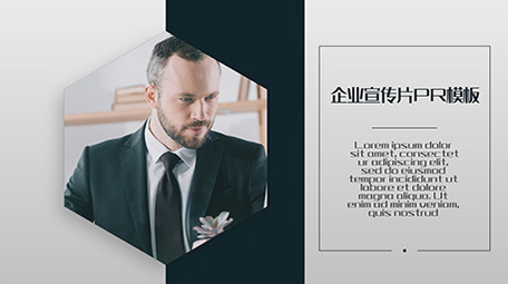 简洁商务图文PR模板