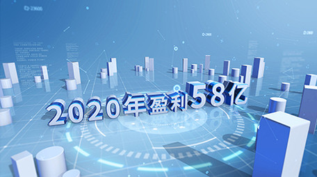 干净简洁三维3D数据展示AE模板