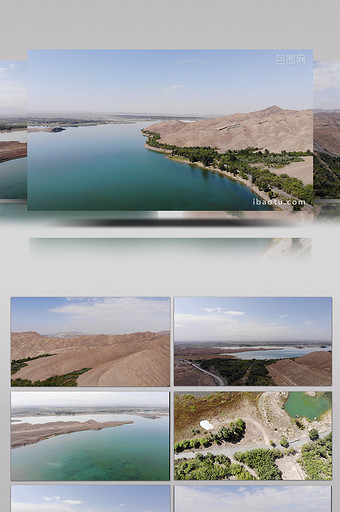 大气新疆风光湖水高山旅游片头风景图片