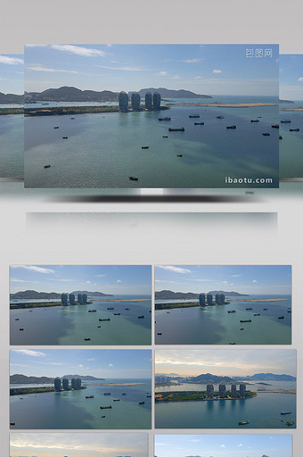 4k海南三亚地标建筑凤凰岛航拍图片