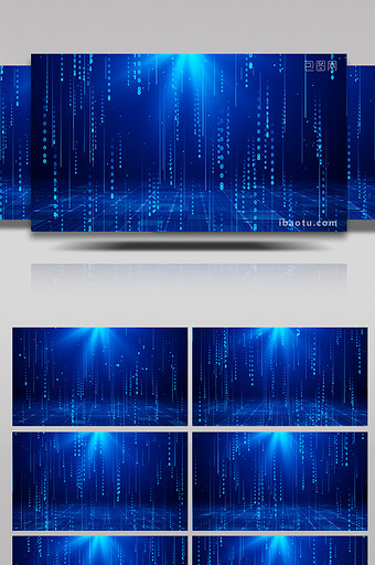 蓝色商务科技数据粒子背景图片
