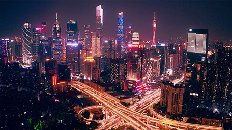 4k震撼航拍广州CBD城市繁华夜景