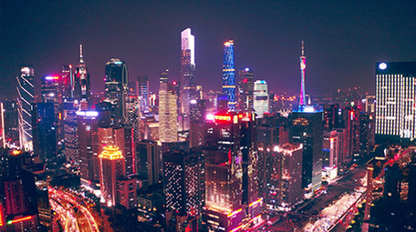 4k震撼航拍广州CBD城市繁华夜景