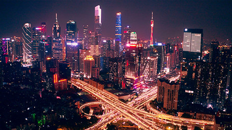 4k震撼航拍广州CBD城市繁华夜景
