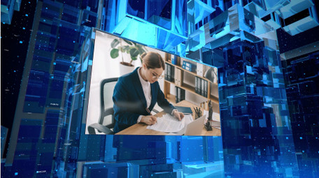 商务科技3D空间图片AE模板