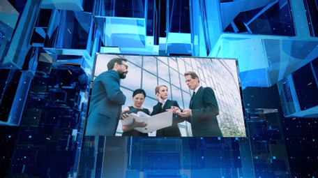 商务科技3D空间图片AE模板