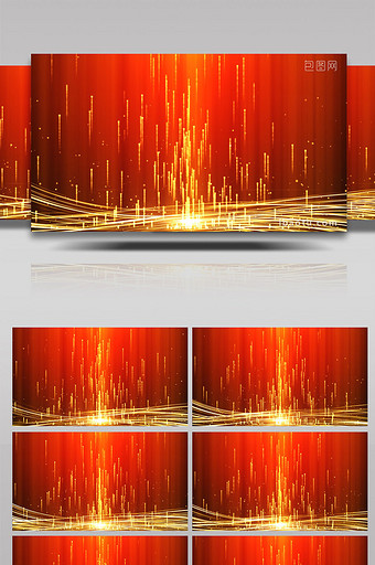 4K高清红金粒子线条舞台包装AE特效图片