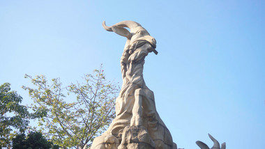 4K实拍广州地标建筑五羊石像视频素材