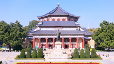 4K航拍<strong>广州地标</strong>中山纪念堂全景视频素材