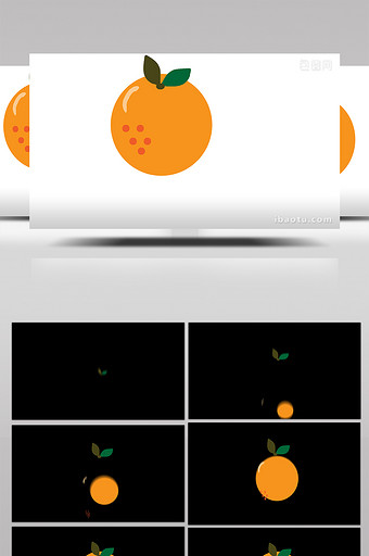 简单扁平画风食物水果类橘子MG动画图片
